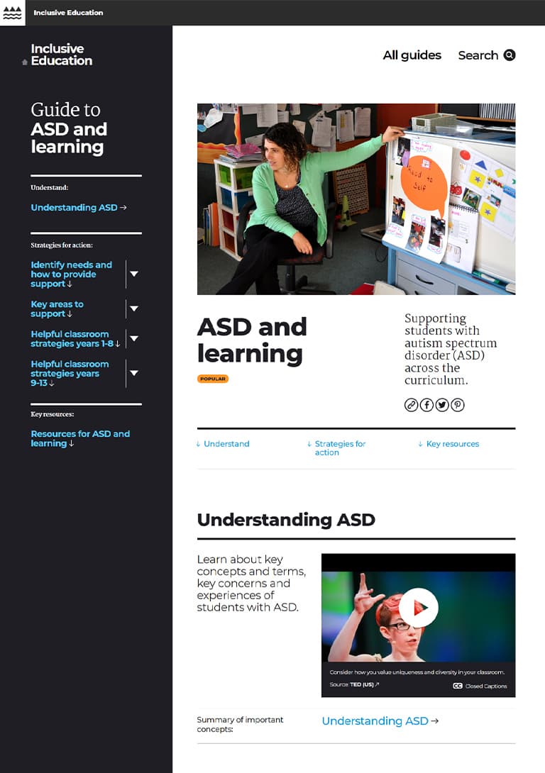 ASD and learning website