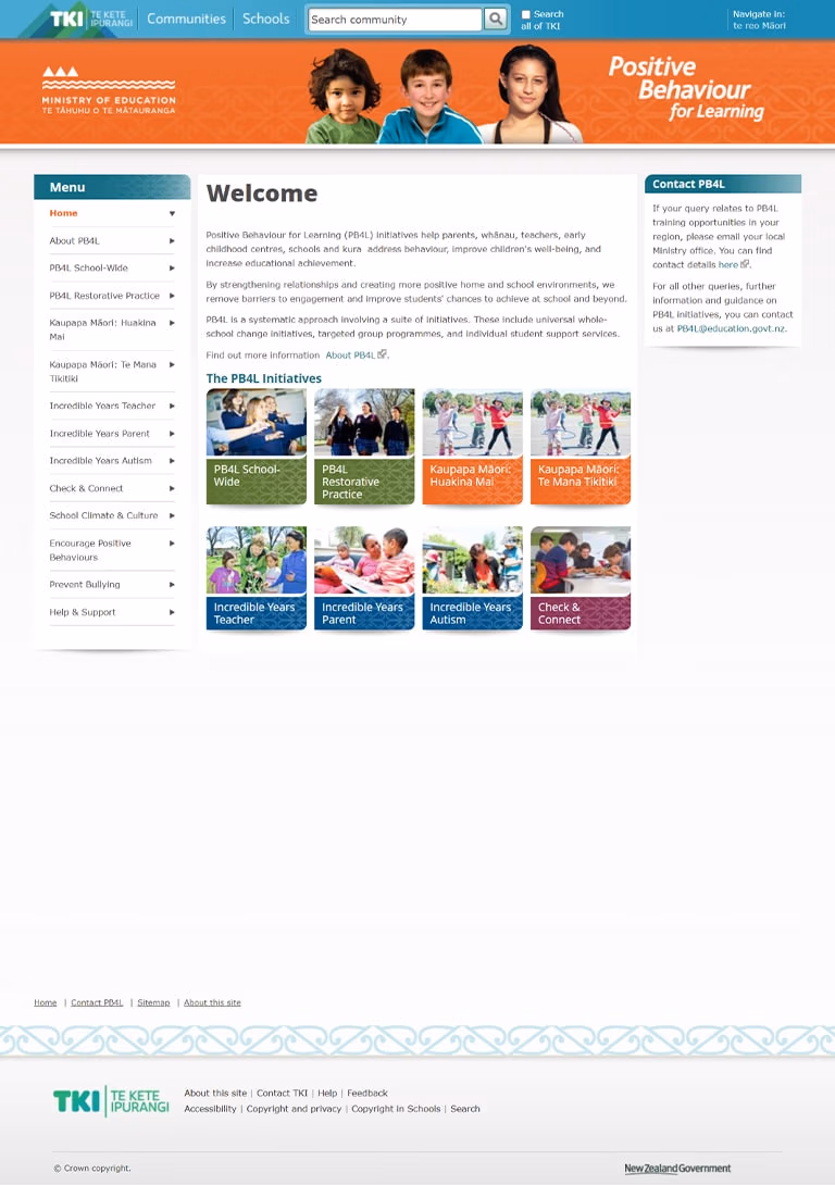 Positive Behaviour for Learning website